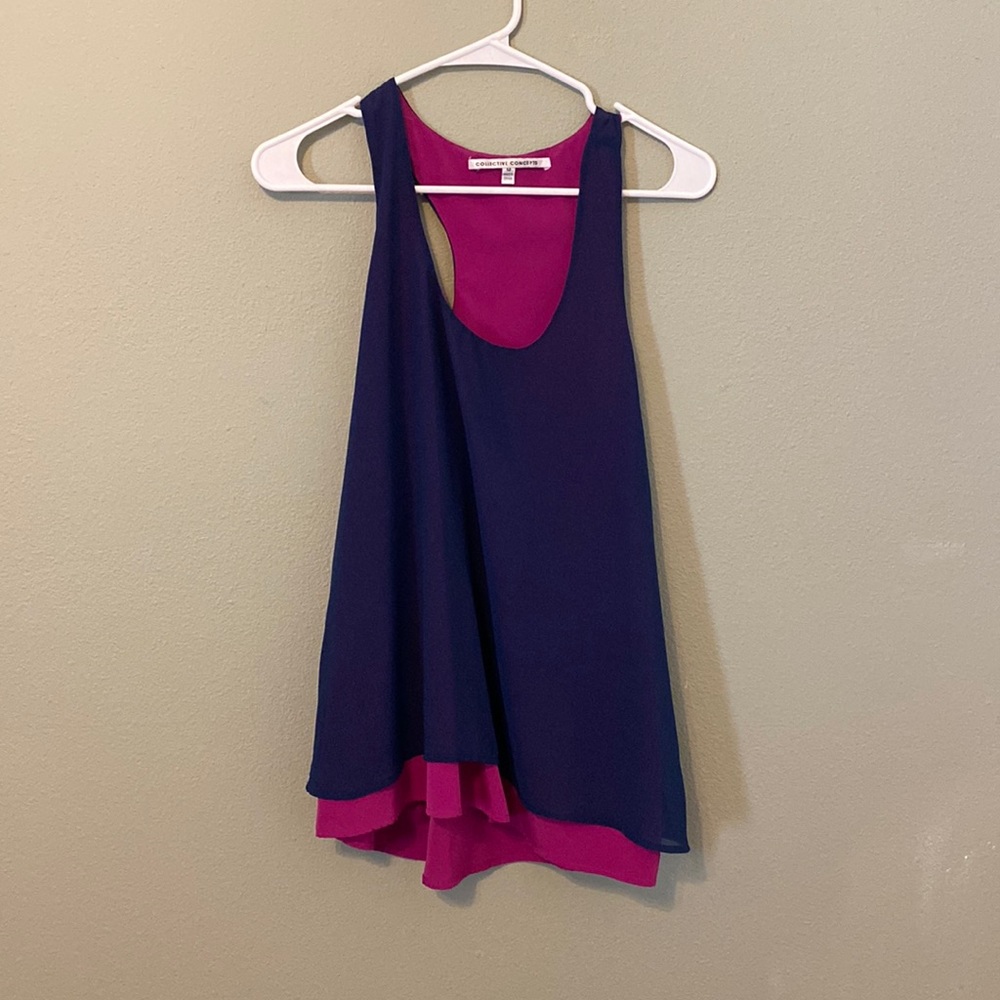 Razor back tank purple and fuchsia